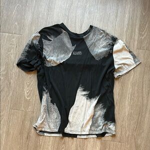 All Saints Black and White Graphic Short Sleeve Tee